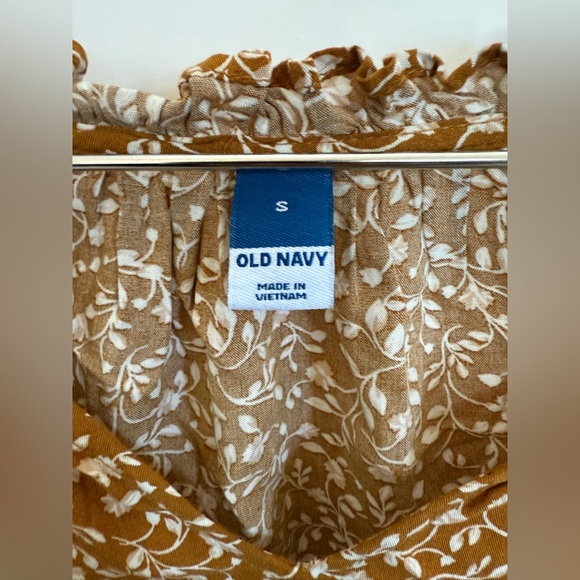 Old Navy NWT Brown Floral Long Sleeve Blouse Size Small - Picture 3 of 7